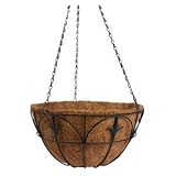 Panacea Products Classic Finial Series 14-Inch Hanging Basket, Black