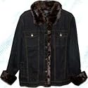 Dennis Basso Jean Jacket with Faux Mink Trim RETAIL VALUE $136 Plus Size