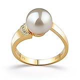 Jacqueline White 8-9mm AAA Japanese Akoya 18 Karat Gold Pearl Ring