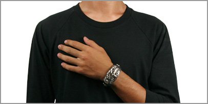 シック クロス ガントレット バングル 男性 ce