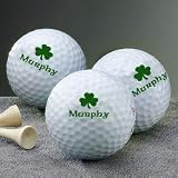 Personalized Shamrock Set of 3 Golf Balls
