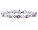 14k White Gold Diamond and Amethyst Bracelet