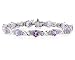 14k White Gold Diamond and Amethyst Bracelet