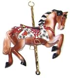 Brown Native American Detailed Carousel Horse Christmas Ornament