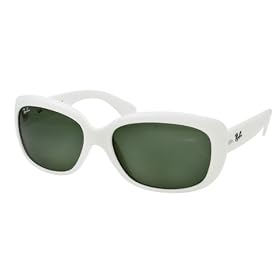 Ray Ban 4101 Shiny White Crystal Green-Gray Jackie OHH Sunglasses
