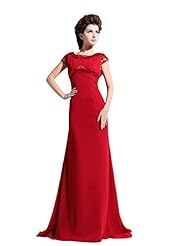 Chiffon Jeweled  Dress with a Brush/Sweep Train 