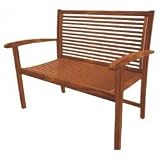 Outdoor Living : Contemporary Slatted Bench (Stained Acacia) (35.5'H x 43'W x 20'D)