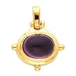 14K Yellow Gold Cabochon Amethyst Pendant