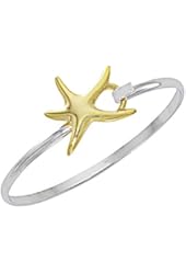 Starfish Sea Life Latch Cuff Bracelet TwoTone by Cape Cod Jewelry-CCJ