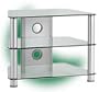 25 Inch LCD/TV Stand with heavy duty glass shelves (Silver) (19.69"H x 25.19"W x 19"D)