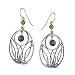Sterling Silver Open Floral Work and Greens Hoop Earrings