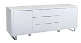 MODERN WHITE HIGH GLOSS CONTEMPORARY 'ACCENT' 2 DOOR 3 DRAWER SIDEBOARD / TV/HI-FI UNIT ~ BY LPD