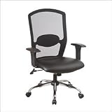Kitchen & Housewares : Screen Back Chair w/ Leather Seat By Office Star