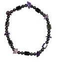 Hematite and Amethyst Elastic Bracelet