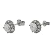 Sterling Silver Round CZ Pave Style Earrings