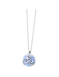 Sterling Silver w/ Blue Lace agate & CZ River of Hope 18in Necklace.