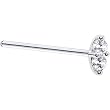 18 Gauge Straight Fishtail 3/4 - 14K White Gold Clear 1.5mm CZ Marquise Nose Ring