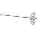 20 Gauge Straight Fishtail 3/4 - 14K White Gold Clear 1.5mm CZ Marquise Nose Ring