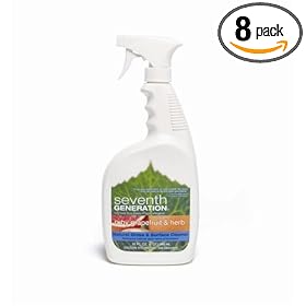 Seventh Generation Glass & Surface Cleaner, Ruby Grapefruit & Herb Scent, 32-Ounces Bottle (Pack of 8)