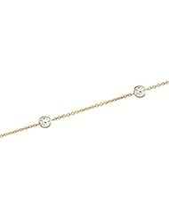18" 4 mm Cubic Zirconia Station Necklace in 14k Yellow Gold