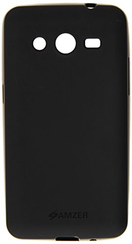 Amzer Pudding Soft Gel TPU Skin Fit Case Back Cover for Samsung Galaxy Core II 2 G355H - Retail Packaging - Black