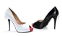 Women's 4.5 Inch Peep Toe Pump With 3/4 Inch Concealed Platform And Key Charm At Heel (Black-7)