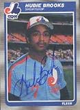 Hubie Brooks, Montreal Expos, 1985 Fleer Autographed Card