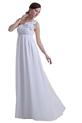 One Shoulder Sleeveless Empire   Waistline Belted  Dress