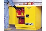 Justrite Sure-Grip EX 892300 Safety Cabinet for Flammable Liquids, 2 Door, Undercounter Cabinet, Manual-Close, 22 gallon, 35"Height, 35"Width, 23"Depth, Steel, Yellow