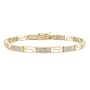 18K Gold over Silver Diamond Accent Greek Key Bracelet