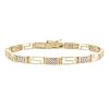18K Gold over Silver Diamond Accent Greek Key Bracelet
