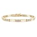 18K Gold over Silver Diamond Accent Greek Key Bracelet
