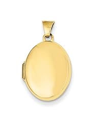 14k Yellow Gold Plain Polished Oval Locket. Metal Wt- 0.74g