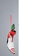 4" Ladies High Heel Red and White Sandal with Holly Christmas Ornament