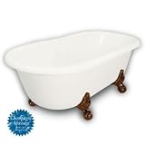 American Bath Factory B1-3700-BB-DM3-M2-15-OC-C1-CD Madeline Double Ended Clawfoot Bathtub in Bisque