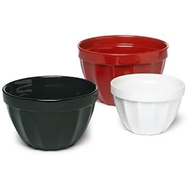 DII Set of 3 Classic Christmas Ceramic Mixing Bowls - Mixed Sizes by DII