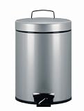 Brabantia Pedal Bin, 5litre, Plastic Bucket, Metalic Grey