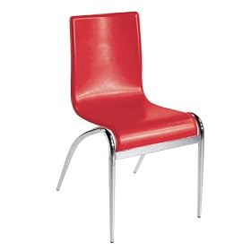 Red Chrome Grace Chairs - Set of 4 by Euro Style