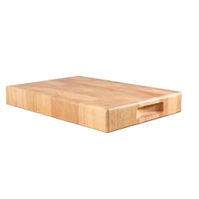 T&G Rectangular Chopping Board in End Grain Natural Hevea Wood, Medium