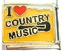 Clearly Charming I Heart Country Music Italian Charm Bracelet Link