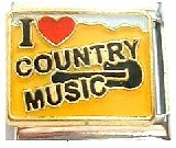 Clearly Charming I Heart Country Music Italian Charm Bracelet Link