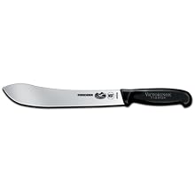 Victorinox Cutlery 10-Inch Straight Butcher Knife, Granton Edge, Black Fibrox Handle