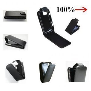 SAMSUNG GALAXY GIO S5660 *** Etui Luxe SMARTPHONE 100% Dédié *** Housse coque de Protection en Cuir noir BELLE QUALITE compatible pour Samsung GT-S5660 gio