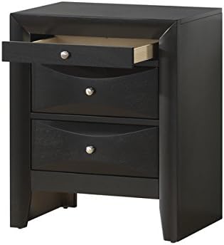 Black 3-Drawer Nightstand