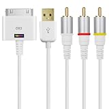 TRIXES RCA Video AV TV Cable USB For iPad 2 iPhone 4 iPod