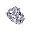 Sterling Silver Rhodium Ring with Clear CZ - Hearts - Size: 6-9 Sterling Silver Rhodium Ring with Clear CZ - Hearts - Size: 6-9