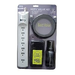 HDTV Value Kit - Includes Outlet Surge Protector, HDMI Cable, Screen Cleaner & Micro Cloth