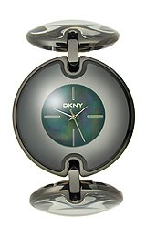 DKNY Steel-Crystal Bracelet Black Mother-of-Pearl Dial Women's Watch #NY4668