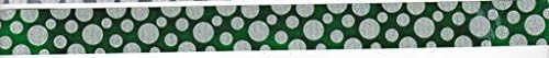 30 Feet Silver Glitter Gift Trim Craft Ribbon - Green Dot