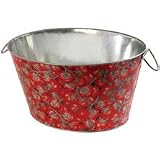 Zuber Kübel Zink bedruckt, Tomatendesign, Flaschenkühler, Kinderbadewanne, Zuber Kübel Zink bedruckt, Tomatendesign, Flaschenkühler, Kinderbadewanne,